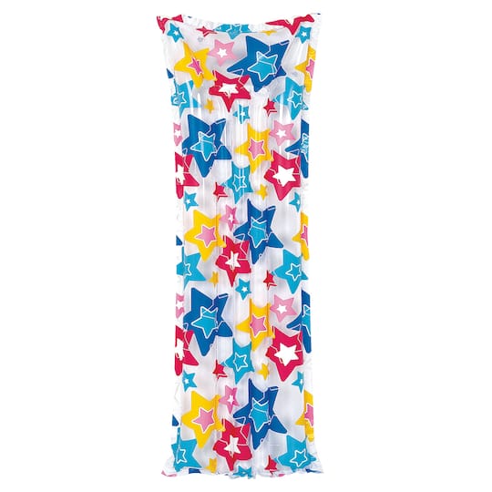 Pool Central 6ft. Multicolor Blue & Yellow Stars Inflatable Swimming Pool Float